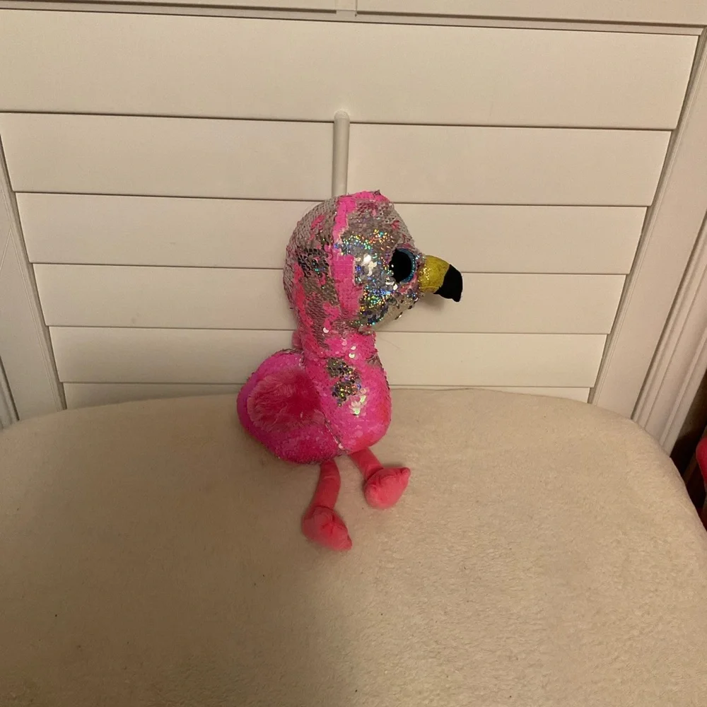 Ty Pink and Silver Plush Bird Toy